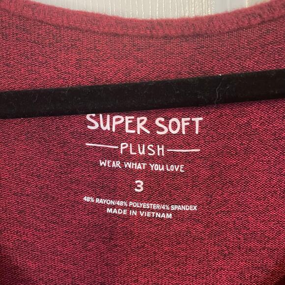 NWT Torrid Red Black Super Soft Plush Dark Red Wrap Waist Skater Dress Size 3X - Picture 2 of 8